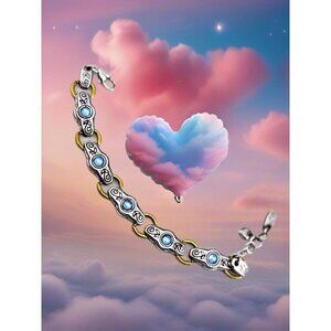 Brighton Celestine Silver Tone & Blue Rhinestone Bracelet silver and gold tone.